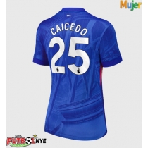 Camiseta Chelsea Moises Caicedo #25 Primera Equipación para mujer 2025-26 manga corta